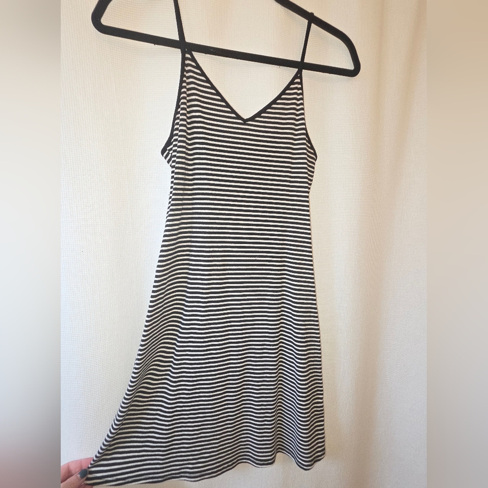 Black and White Striped Skater Dress